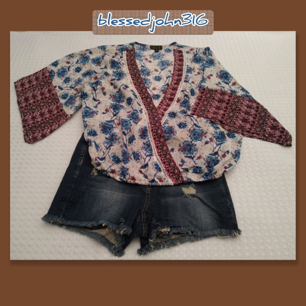 OLM Boho Blouse Women NWT
